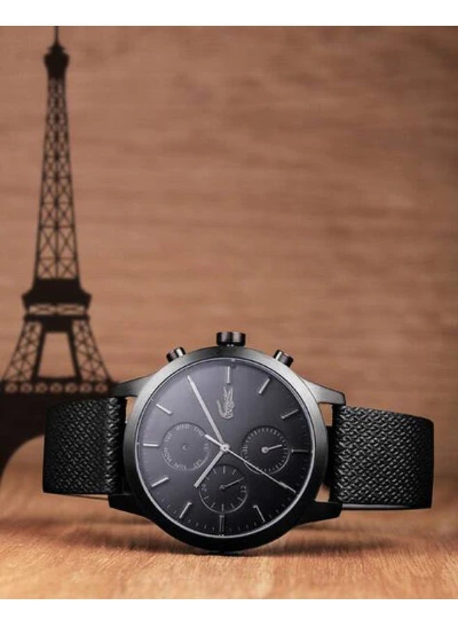 Lacoste Men’s Watch 2010997 – Black Dial with Leather Strap - Image 5